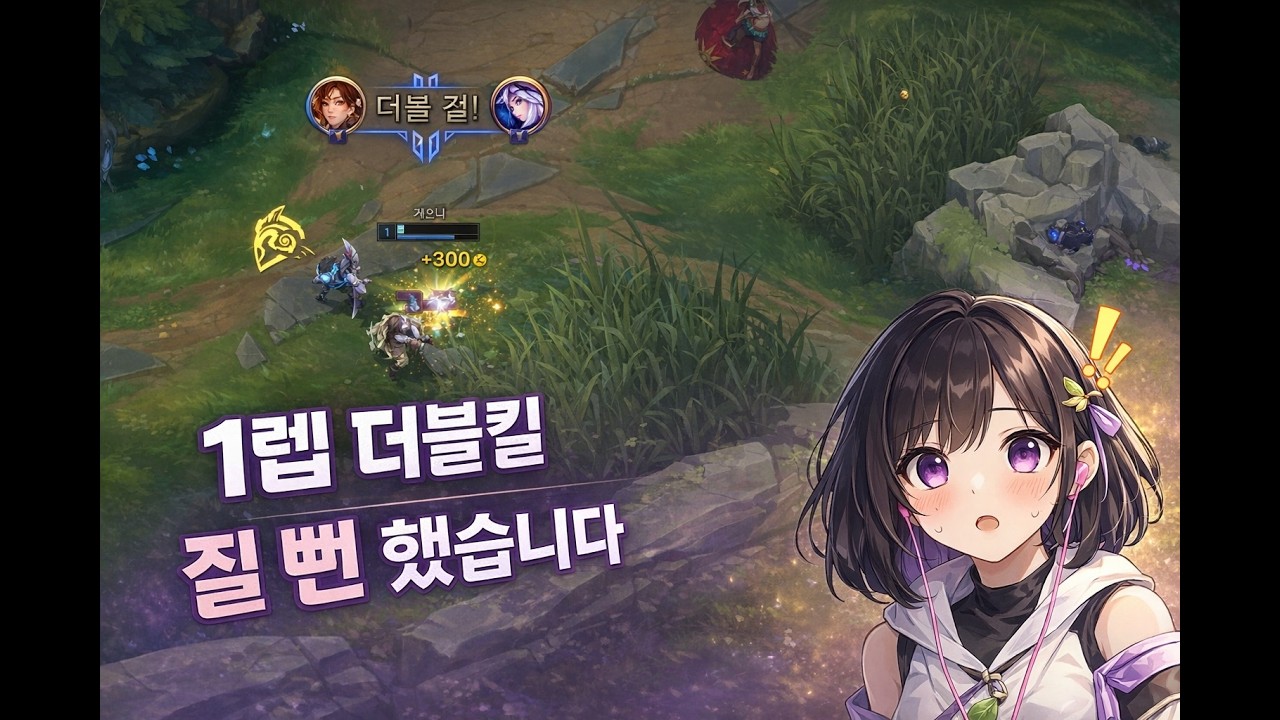 1렙 더블킬 먹었는데 질 뻔 했습니다 (레오나)