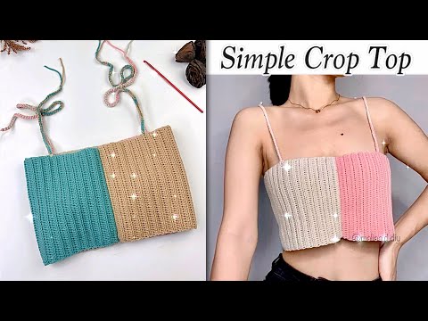 Easy Crochet Simple Crop Top Tutorial | Crop Top Color Changing 4 in 1 DIY