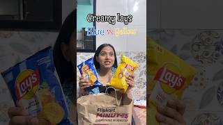 Creamy lays blue vs yellow 🤤 #ytshorts #shorts #shortsfeed #viral #trending #food