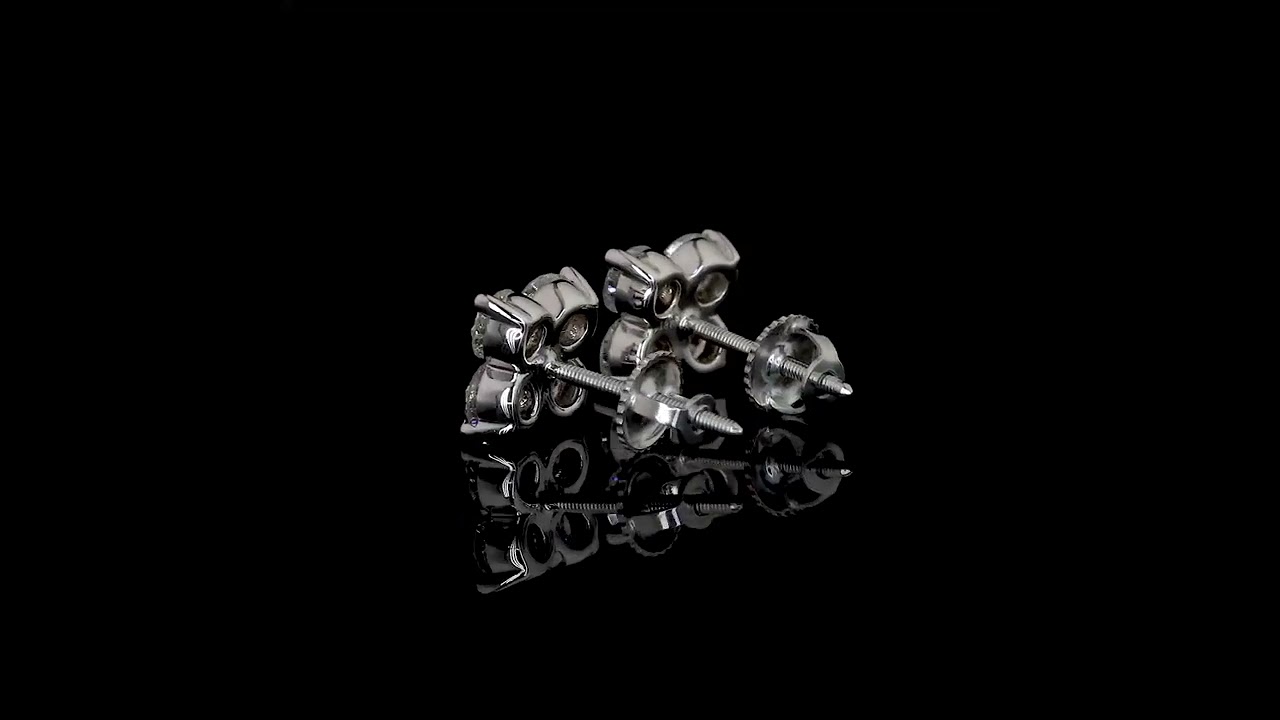 Diamond Clover Stud Earrings in White Gold🍀💎🌟Made with Lab-Grown Diamonds 💎