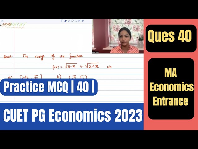 Range | Maxima Minima |Extreme Value Theorem | CUET PG Economics 2023 | CUET MA Economics 2023 |Q40|