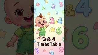 3 &amp; 4 Times Table Song 🔢 | Easy Math for Kids | Kidomelo TV #Shorts