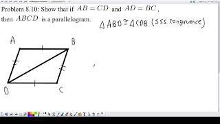Congruent Sides Proves a Quadrilateral is a Parallelogram