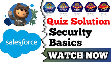 Security Basics | Salesforce Trailhead | Quiz Solution