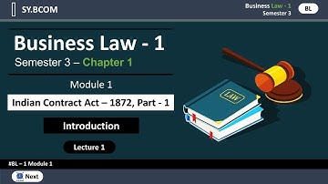 Sybcom sem 3 Buisness Law | Module 1 | Indian Contract Act 1872 - Part 1 | Lec 1 | Mumbai University