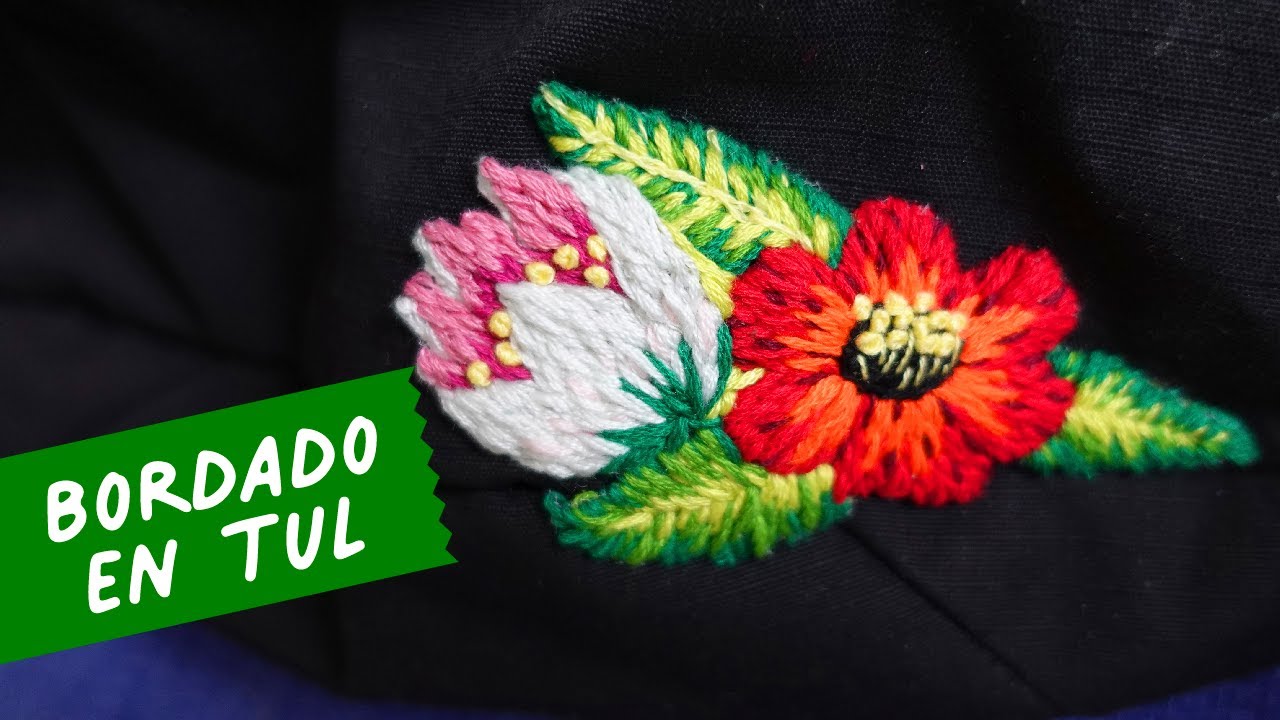 Bordado de Flores en TUL | Ideas para Bordar #CarliLo