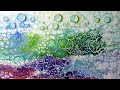 How to create rainbow art with 3D bubbles - acrylic swipe abstract art with 3D effect