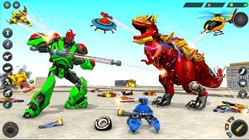 US city Attack by Dino Robot - Android iOS Gameplay