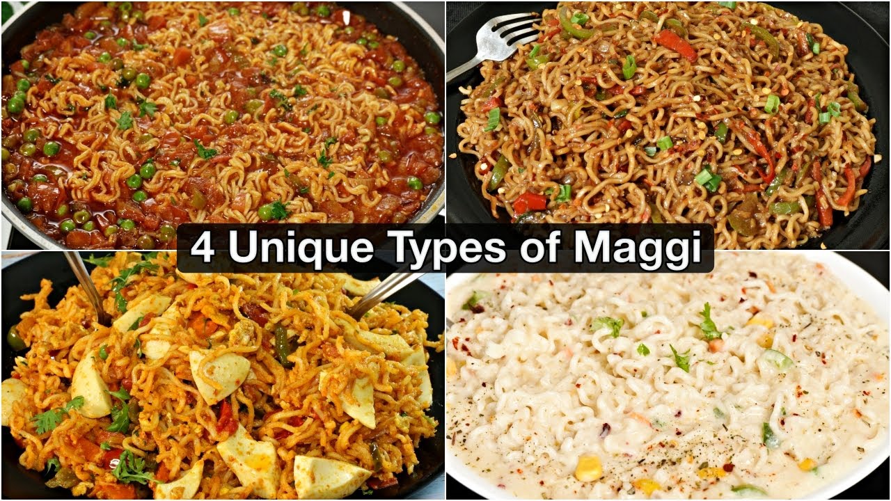 4 Types of Maggi Recipe Curry Masala Maggi Hot Chili Garlic Maggi