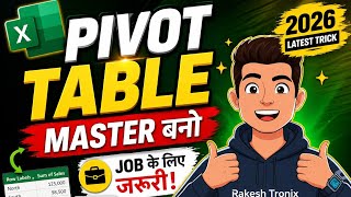 Pivot Table Excel in Hindi | Excel Pivot Table Full Tutorial 🔥 Job के लिए जरूरी | 2026 Latest तरीका