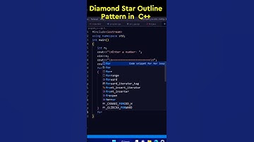 Print Diamond start Outline pattern in C++ #youtubeshorts #shorts #coding #cpp