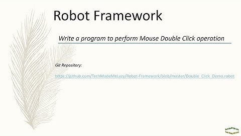 Robot Framework | Selenium | Double Click