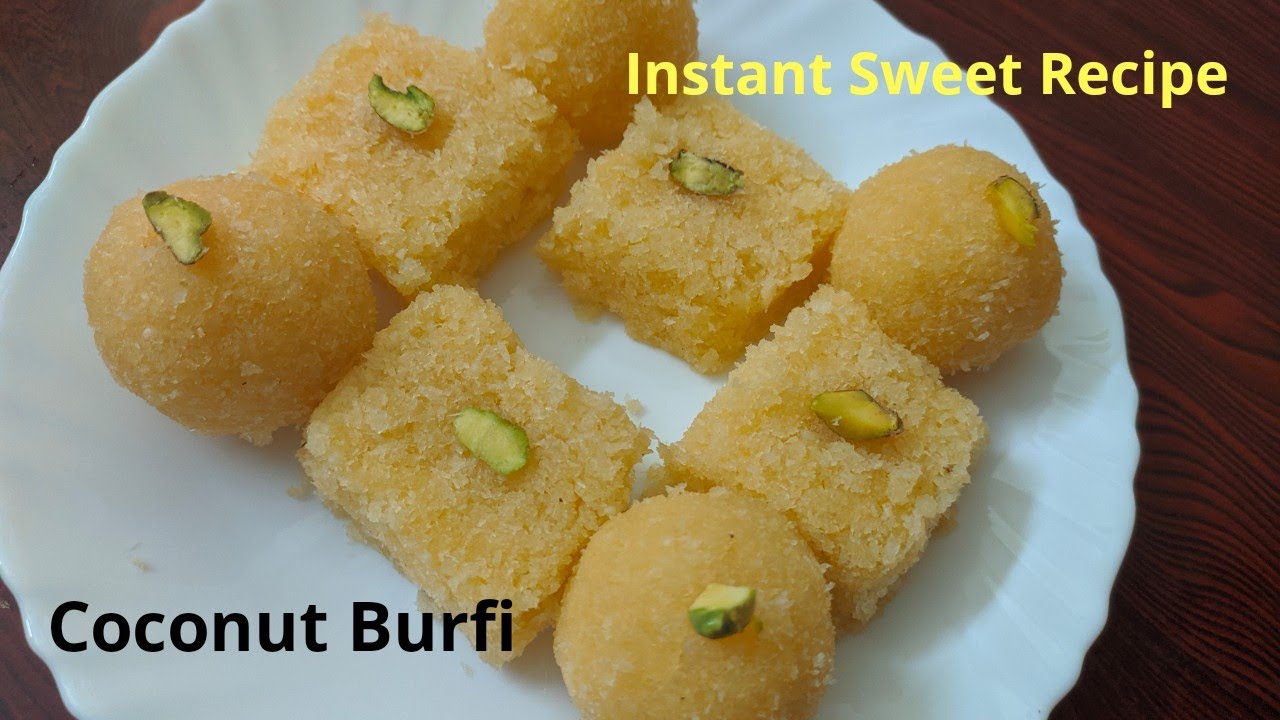 Dry Coconut Burfi in 10min కొబ్బరి బర్ఫీ Easy Festival Sweet