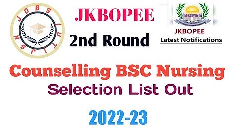 jkbopee provisional selection list of candidates in bsc nursing/paramedical/technology courses