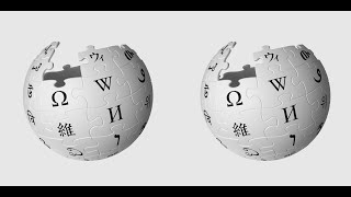Rotating Wikipedia Puzzle Globe Stereoscopic