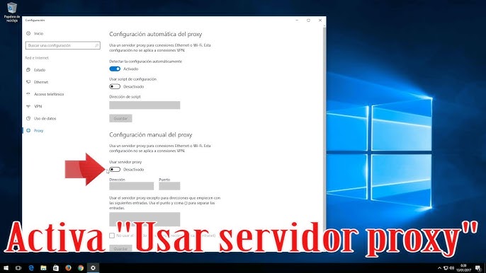 Configurar a conexão do Servidor Proxy