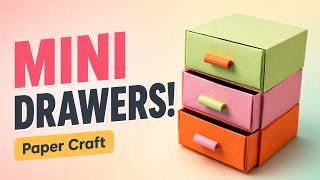 DIY Mini Paper Drawer Box | Cute Origami Desk Organizer Craft