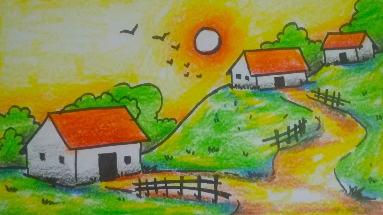 Very Easy Scenery Drawing on YouTube || How to Draw Easy Scenery || How ...