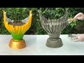 Crafts with cement  - Make Unique and Beautiful Flower Pots From Rags and Cement