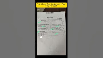 Federal Board Computer 10th MCQs Answer key 2025- Fbise Exam 2025