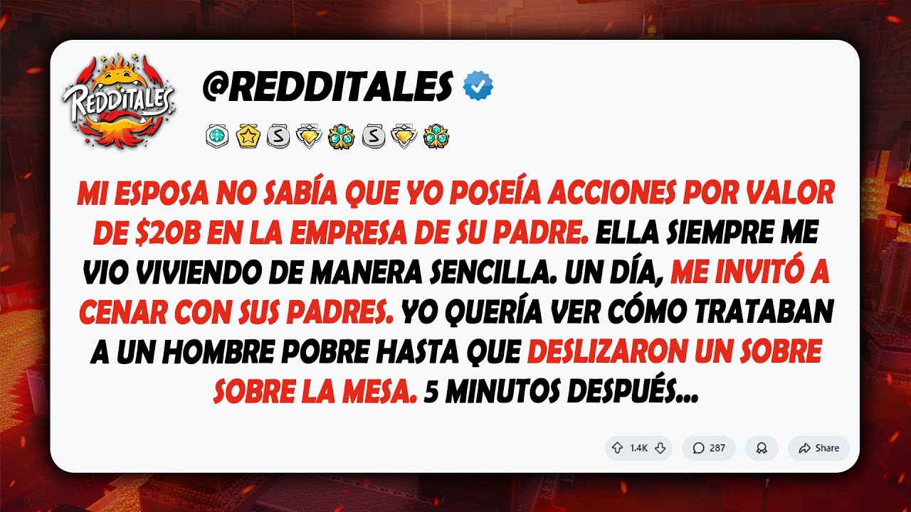 Nunca le dije a mi esposa que soy el inversor anónimo con $20B en acciones de su padre...