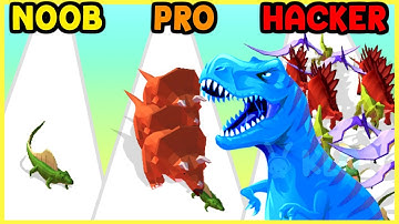 NOOB vs PRO vs HACKER in Dino Rush! - Merge Your Dinosaurs!