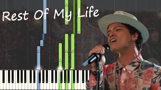 Bruno Mars - Rest Of My Life Piano\/Karaoke *FREE SHEET MUSIC IN DESC.* As Played in Original Song