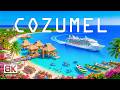 COZUMEL 8K Aerial 🇲🇽 🌊 Crystal Clear Waters, Coral Reefs & Caribbean Island Paradise 🏝️