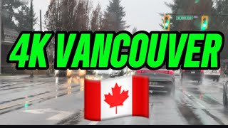 Full 👉 🇨🇦 Vancouver Heavy Rain Day Drive | Real-Time 4K City Driving News