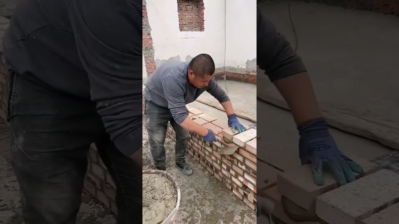 Bricklaying. The process of Laying brick to construct a wall. 