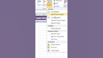 Set Column Width & Row Height in Excel #excel #customsetting