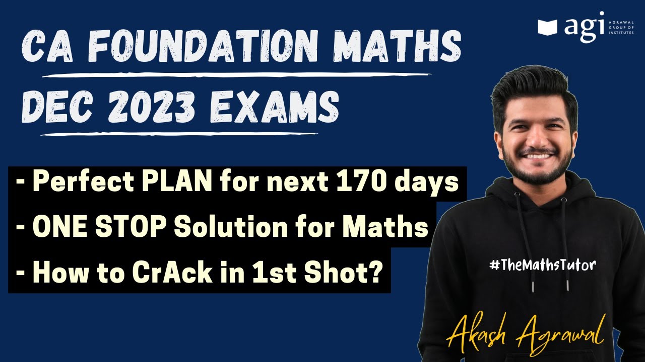 Plan, Strategy & Maths lectures for CA Foundation Maths, Stats & LR ...