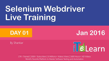 Selenium Webdriver Live Training Day 01