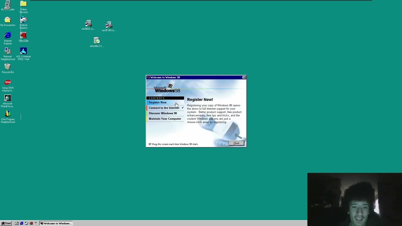 windows 98 back in time VMWARE