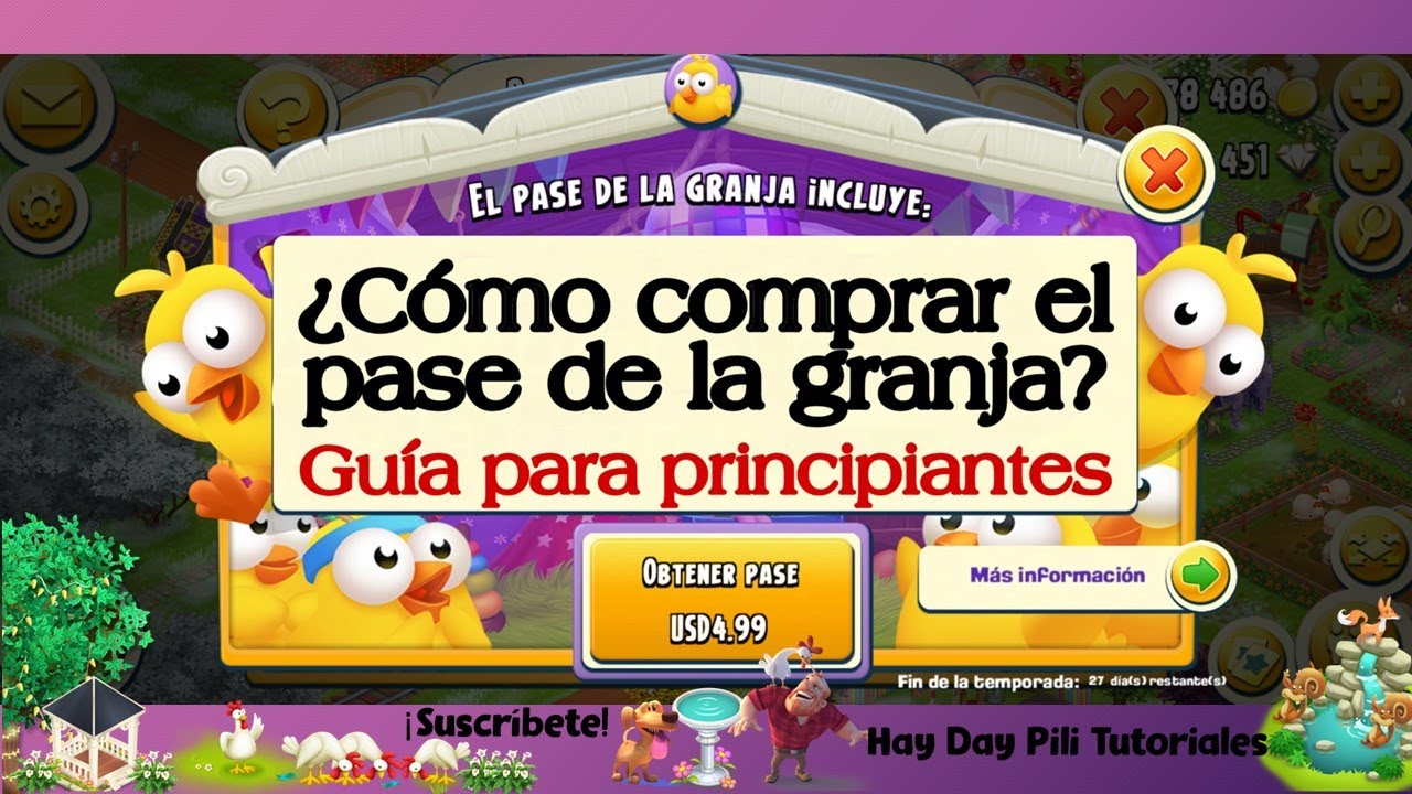 Guía para principiantes Hay Day Cómo comprar el pase de la granja (Farm Pass) YouTube