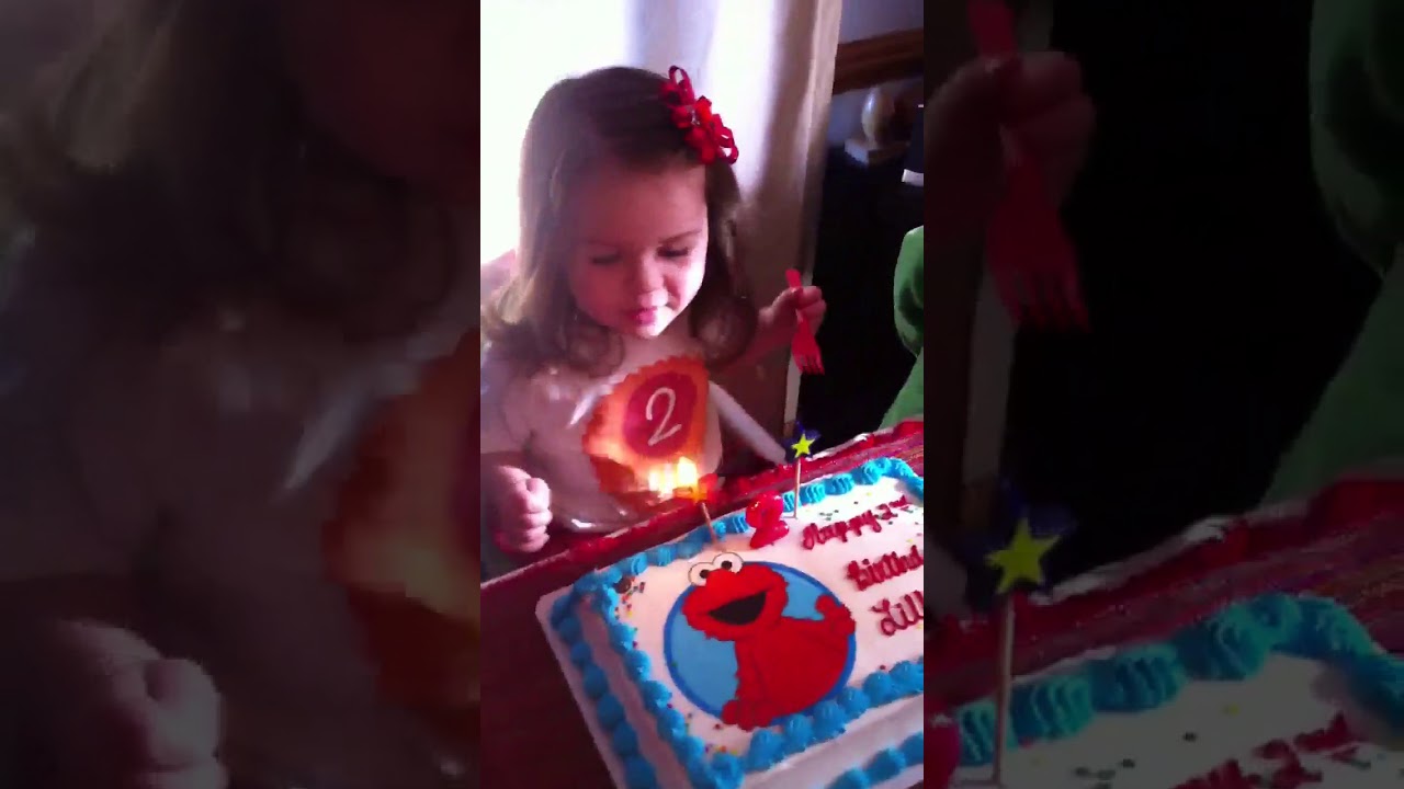 Lillian tries to blow out birthday candles YouTube