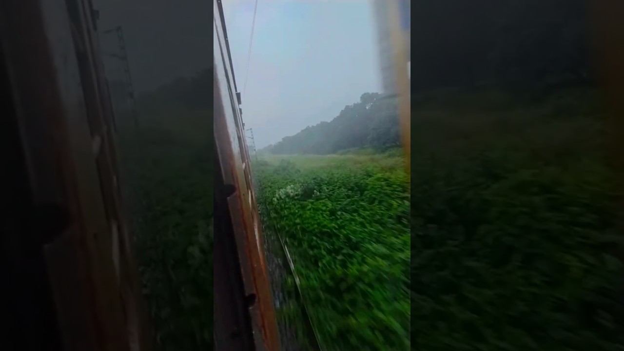 Beautiful Train Travel in Rain | Window Seat View 