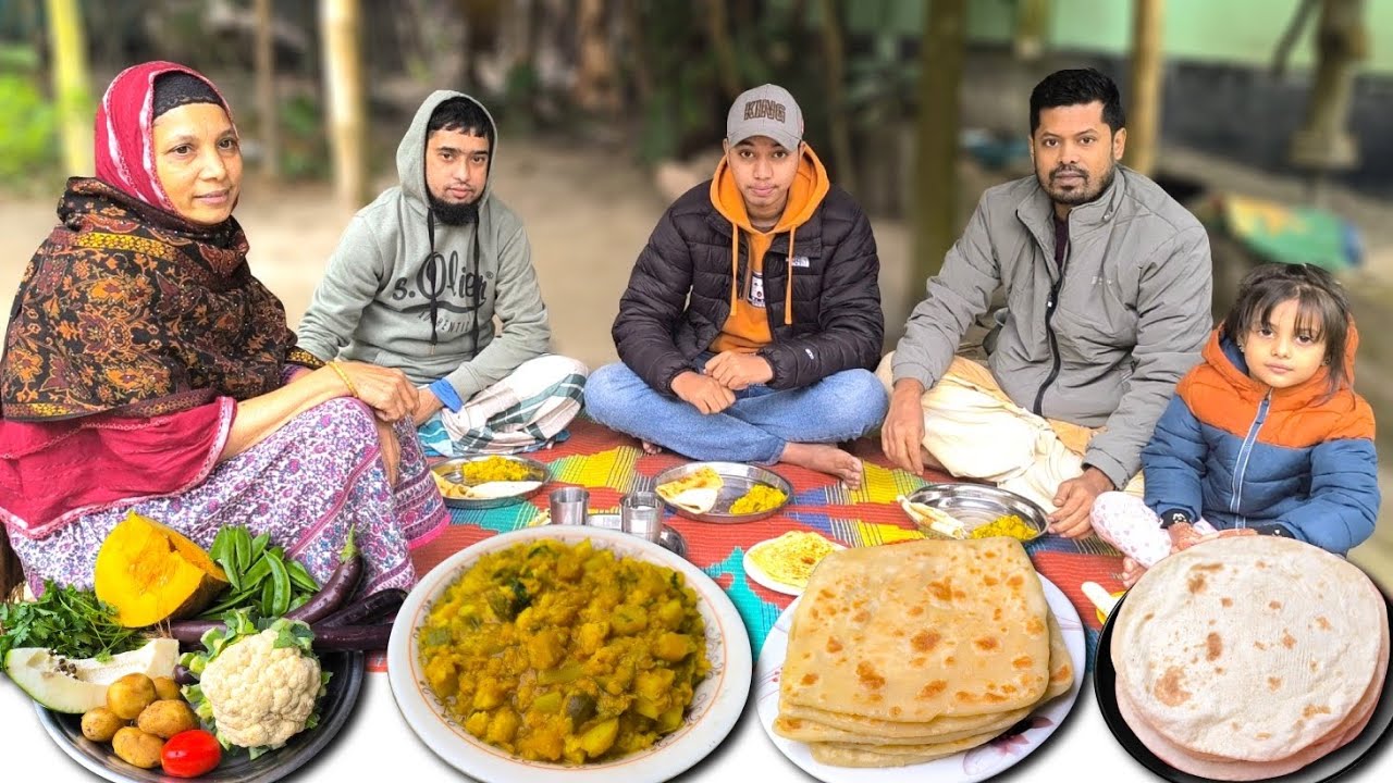 আজকে বানালাম রুটি ও পরটা, সাথে ৭ রকমের সবজি দিয়ে মজাদার রেসিপি। (শীতের সকালে মজাদার নাস্তা)