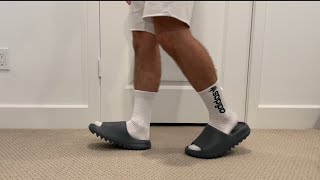 adidas YEEZY Slide “Slate Marine” YEEZY SLIDE SLATE MARINE On Feet/Review - YouTube