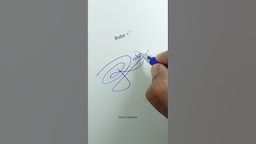 Ruby Signature #signature #shorts #satishcalligraphy