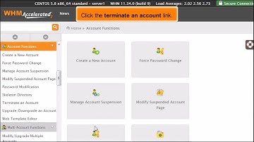 WebHost Manager: How to Terminate an Account in WHM