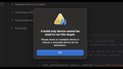 Помилка SFML на macbook m1 A build only device cannot be used to run this target.