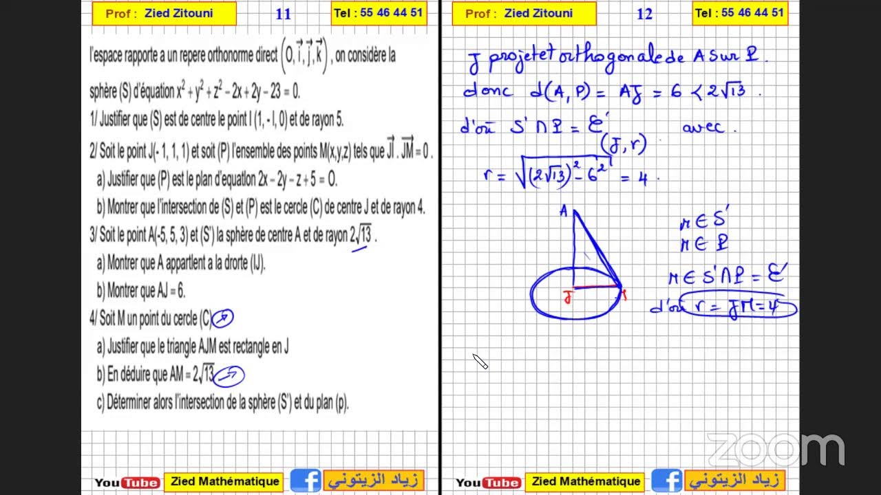 04- Espace Correction Exercice Bac Scientifique