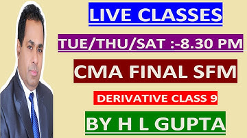 CMA FINAL SFM DERIVATIVE CLASS 9 BY H L GUPTA  II FOR NOTES  WHATS APP  AT 9312606737