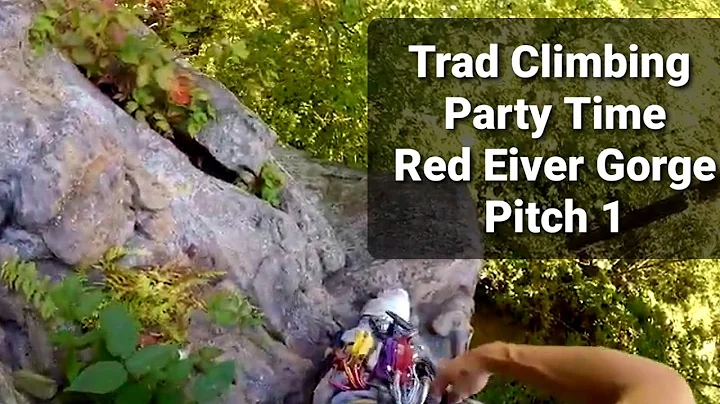 Trad Climbing classic Party Time Pitch 1 on the Fortress Wall (Red River Gorge)