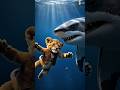 سمبا. وقع في المحيط... ما فعله القرش به 🦈 غيّر كل شيء😭❤️"#shorts