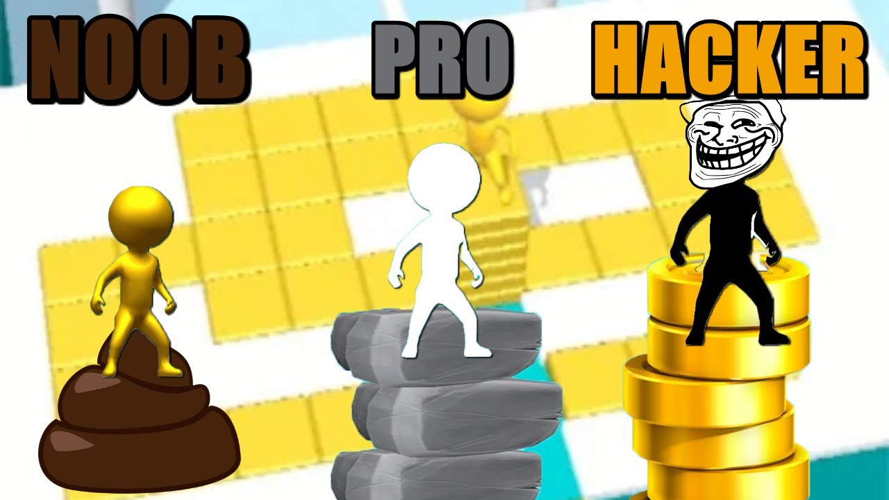 NOOB vs PRO vs HACKER in Stacky Dash - All Levels Completed