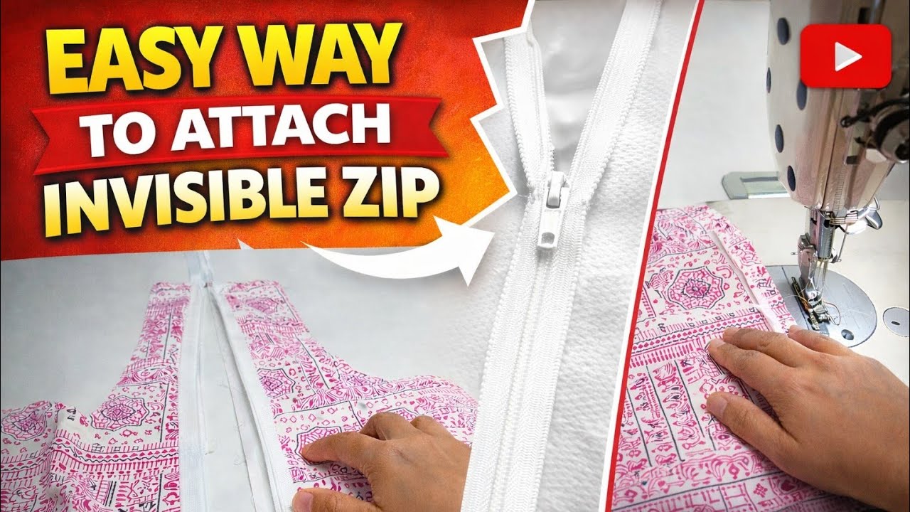 How to Sew an Invisible Zipper Step by Step | How To Sew INVISIBLE ZIPPER | 4Sewing Tips and Tricks