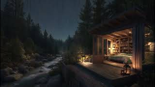 Rainfall by the Streamside Cabin 🌧️ | Gentle Rain Sounds for Deep Sleep & Relaxation