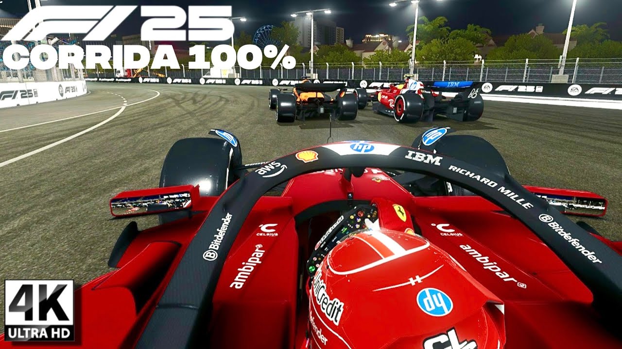 Charles Leclerc Ferrari SF25 2025 I Corrida GP Las Vegas USA 4K I F1 25 Gameplay
